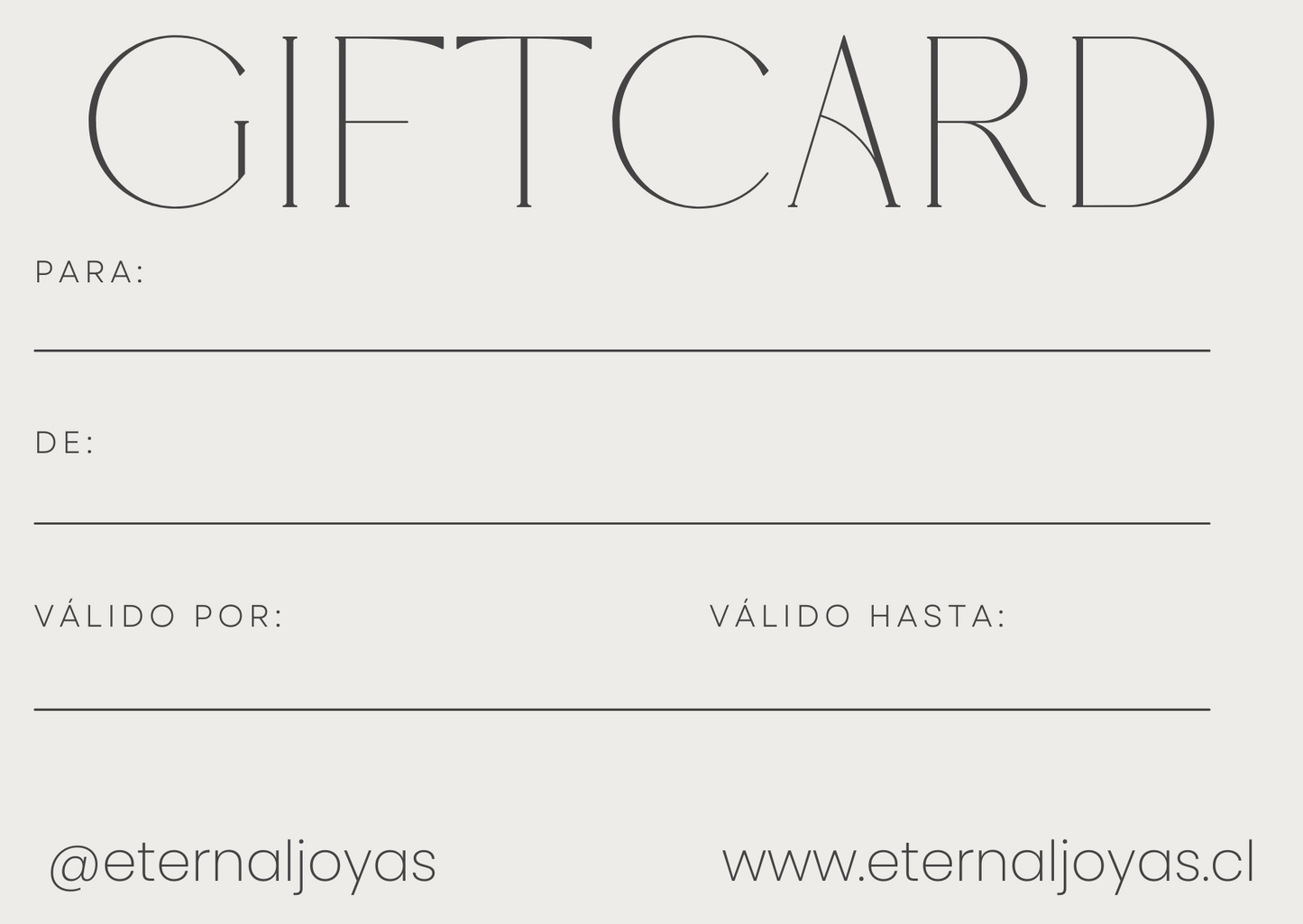 Gift Card Física